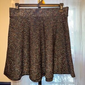 NWOT Forever 21 Womens Large Black Multicolor Sparkle Glitter Skirt